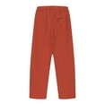 thumbnail image 4 of Fesfesfes Children's Baggy Trousers Solid Color Elastic Drawstring Waist Harun Ankle-Cuffed Pants with Pockets Casual Summer Outdoor Pants(Orange#1,10 Years), 4 of 6