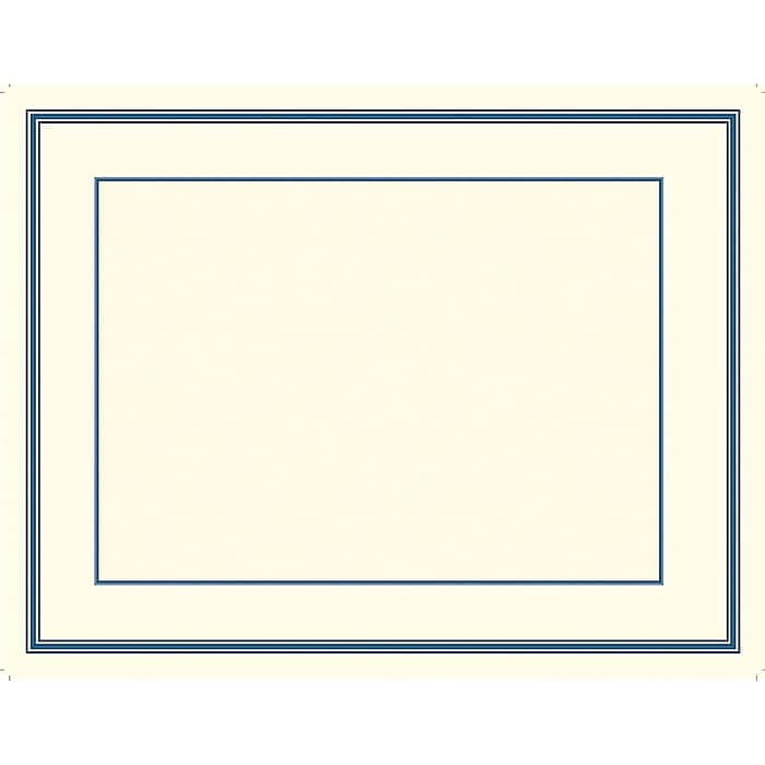 Great Papers! 11' x 8.5' Navy Engraved Border Certificate, 15 count (20103774)