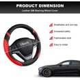 thumbnail image 2 of Car Steering Wheel Cover 15 inch Leather Breathable Non-Slip Wrap for SUV Truck Van Red, 2 of 5
