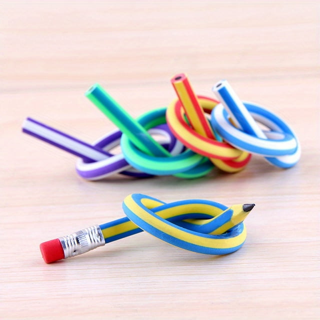 5pcs Cute Stationery Colorful Magic Bendy Flexible Soft Pencil With Eraser School Office Supplies