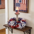 thumbnail image 4 of Independence Day Wreath, Patriotic Red White and Blue Door Hanger, Artificial Candle Flower Wreath for 4th of July Front Door Wall Home Decor, 4 of 6