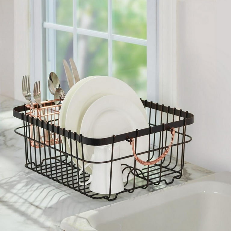 Stylish Sturdy Oil Rubbed Bronze Metal Wire Small Dish Drainer