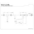 thumbnail image 2 of Kingston Brass KS1218BL Wall Mount Bathroom Faucet, Brushed Nickel, 2 of 2