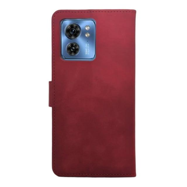 Funda Cartera Suave Para Motorola Edge 40 Rojo Con 2 Micas Cely Vesmir