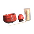 thumbnail image 2 of Juego de Matcha japonés Yotijar cuenco de Matcha tradicional Soporte para batidor Matcha 4 piezas Rojo, 2 of 8
