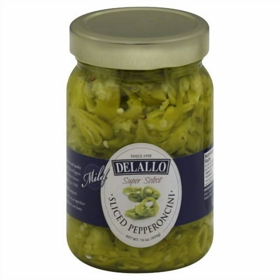 Delallo Mild Pepperoncini Sliced 16 oz (Pack of 12)