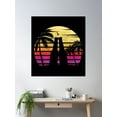 thumbnail image 2 of Romantic Retro Sunset Beer Bottles And Palm Trees Poster Wall Art, Modern Wall Decor For Living Room Bedroom, 12x18 UNFRAMED, 2 of 3