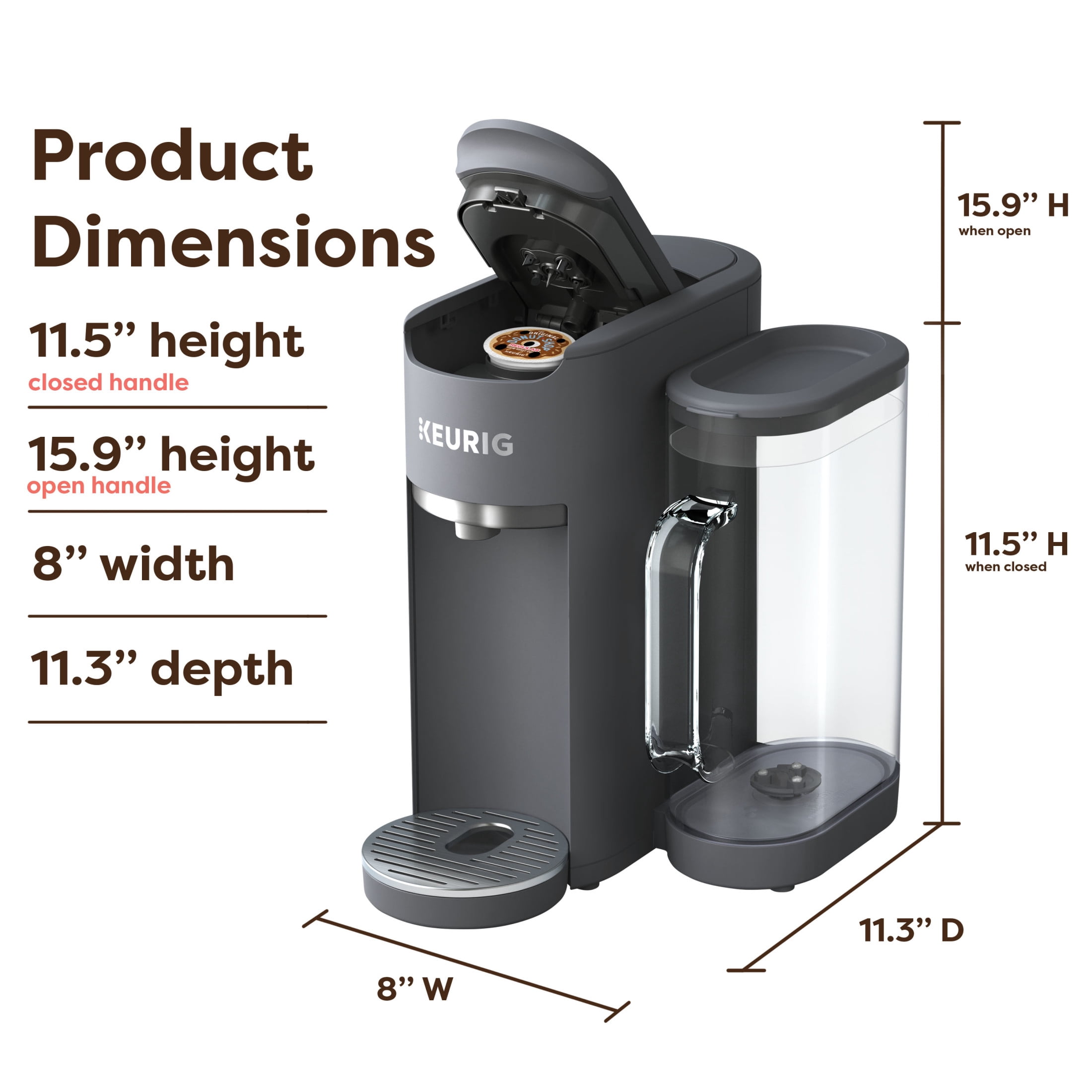 Keurig K-Supreme Gen 2, Single Serve K-Cup Pod Coffee Maker, Gray