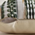 thumbnail image 2 of Fancy Homi Set of 1 Boho Sage Green Striped Textured Decorative Chenille Throw Pillow Cover 14x36 inch for Couch Bed Sofa, Modern Home Decor, Aesthetic with Tassels Woven Decorative Cushion Case, 2 of 4