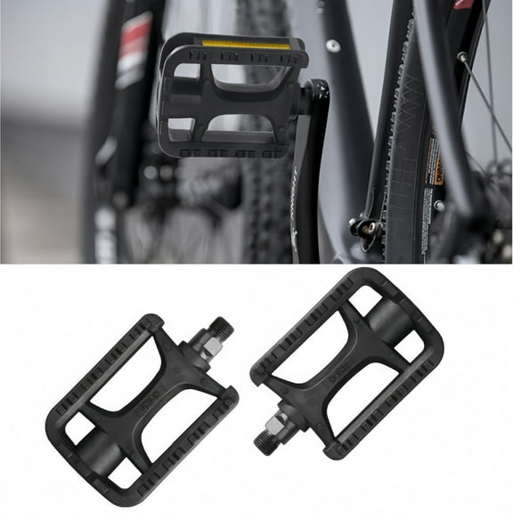 Mountain Bike Pedals 9/16 Inch, Wide Platform Non-Slip Grips for Enhanced Control - Compatible with BMX, Hybrid, City Commuter & Exercise Bikes