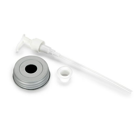 White Smooth Lid - Mason Jar Zinc Lid With White Dispenser Pump