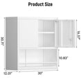 thumbnail image 2 of Garage Wall Cabinet with Locking Doors and Adjustable Shelf, Metal Wall Cabinet, Floating Upper Storage Cabinet (White), 2 of 8
