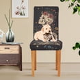 thumbnail image 4 of Yayeee 2 Pack Dining Chair Covers Stretch Parson Chairs Slipcovers Seat Protector, Skeleton with Flowers Pattern, 4 of 6