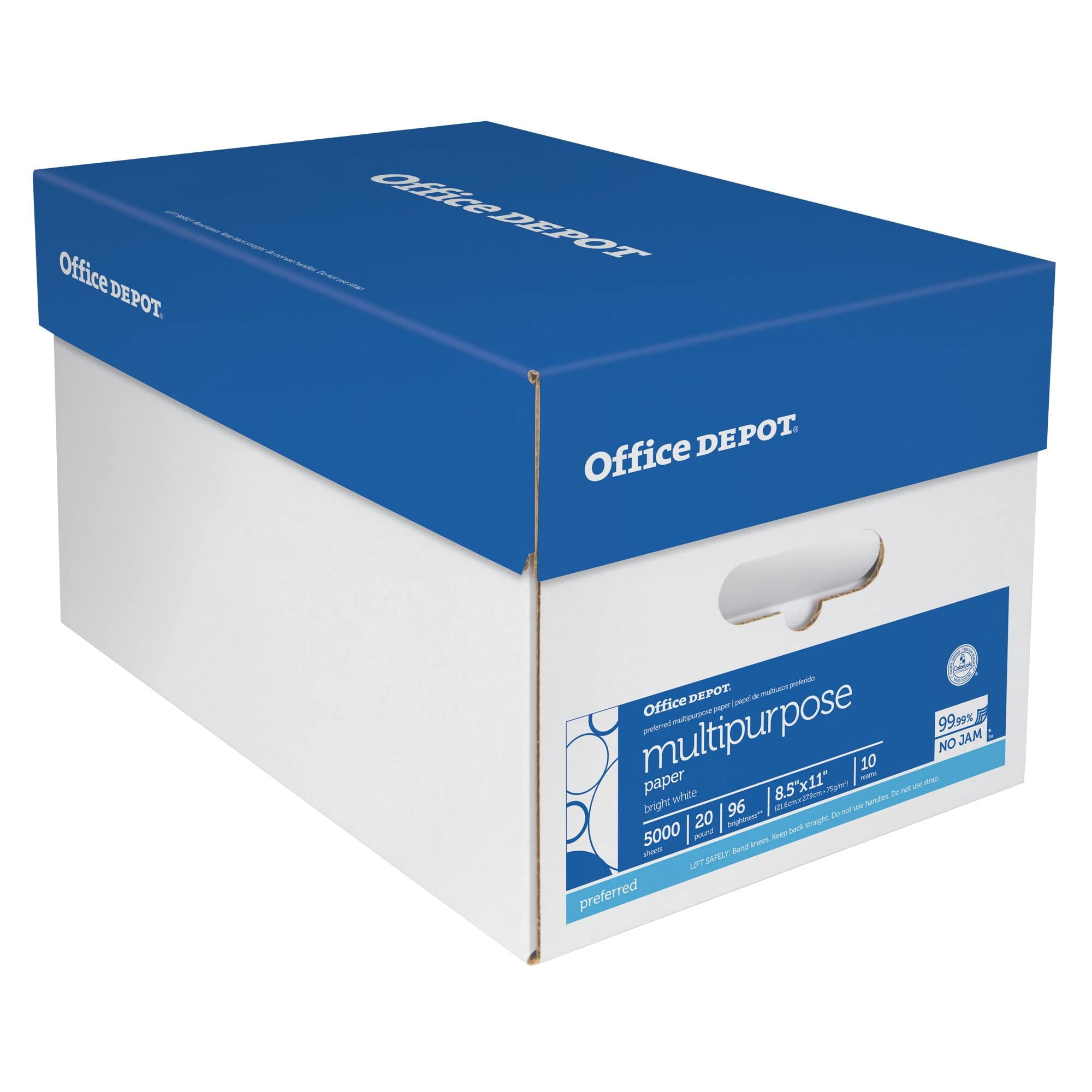 Bulk Printer Paper 10 Reams Case, 96 Bright Smooth Surface, Works with Inkjet Laser Fax Machines, ColorLok Enhanced, White