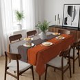 thumbnail image 6 of Burnt Orange Grey Table Cloth Waterproof Tablecloths, Vintage Stripe Farmhouse Wood Grain Tablecloth Dining Table Cover for Kitchen Party Tabletop Outdoor, Rectangle Tablecloth 52x70 Inch, 6 of 9