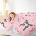 thumbnail image 4 of Manfei Kawaii Bow Tie Bedding Comforter Set,Cute Bowknot Ribbon Twin Comforter Sets,Pink Black Bedding Set For Girls Teens,Breathable Home Decor Reversible,2-Piece, 4 of 8