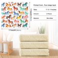 thumbnail image 3 of 6 Packs Colorful Running Horses Kitchen Dish Towels Soft Absorbent Dish Cloths 11"x11", 3 of 9