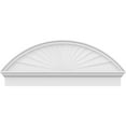 thumbnail image 3 of Ekena Millwork 46"W x 18-3/8"H x 2-3/4"P Segment Arch Sunburst Architectural Grade PVC Combination Pediment, 3 of 7