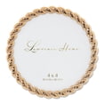 thumbnail image 1 of Marco de fotos Lawrence Frames Rope Design 4x4 redondo dorado, 1 of 5