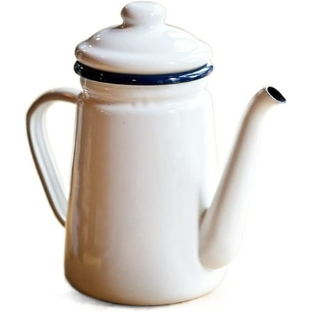 

VIRSY Home Kitchen Supplies Coffee Maker Coffee Maker Enamel Teapot White Coffee Pot 1.1L (Color A)