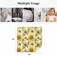 thumbnail image 4 of Sunflower Cloth Napkins, Yellow Green Botanical Summer Rustic Washable and Reusable Dinner Napkins Set of 6, Table Napkin for Kitchen Party Birthday Wedding Hotel Housewarming 20"x20", 4 of 8