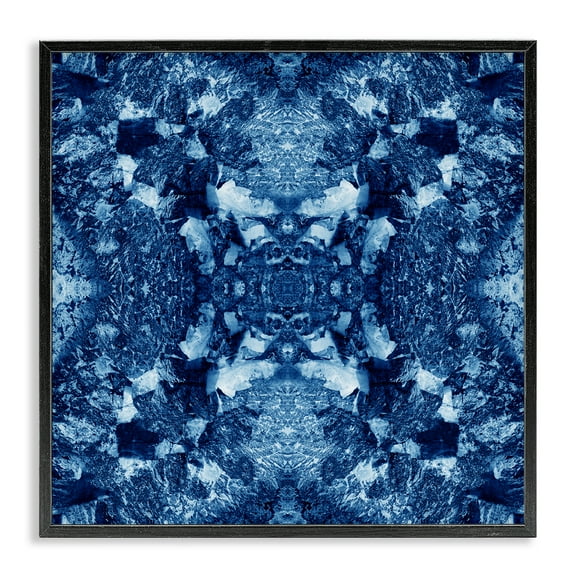 Stupell Industries Mosaic Tie Dye Pattern Abstract Painting Black Framed Art Print Wall Art, 12 x 12