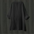thumbnail image 5 of BangWanChi Long Sleeve Shirts for Women Women's Loose and Versatile V-neck Long Sleeved Cotton Linen Tops Shirt Long Sleeved V-neck Tops/shirt, 5 of 5