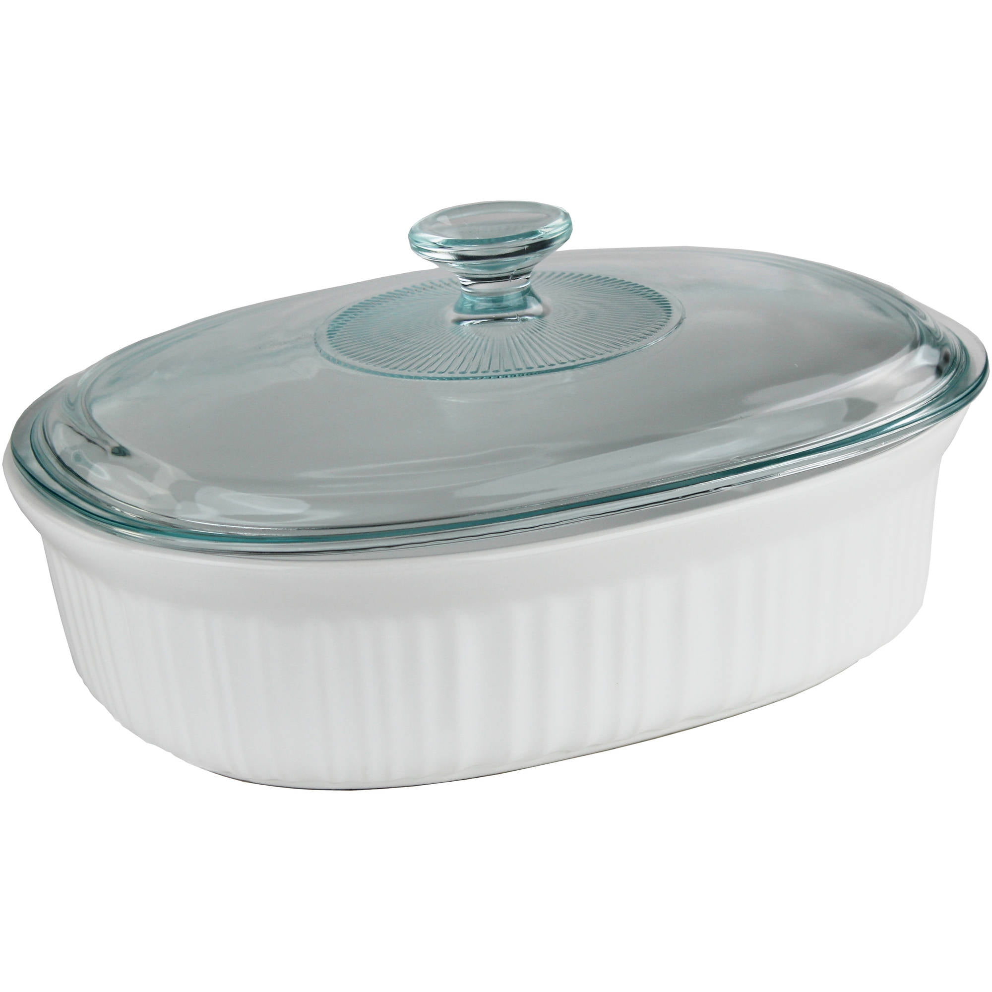 Corningware French White 2.5 Quart Oval Baking Dish with Glass Lid