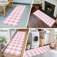 thumbnail image 5 of 2'x6' Rug Runners for Hallways Kitchen, Pink Plaid Non Slip Entryway Beside Floor Carpet Runner, Spring Farmhouse Buffalo Checkered Washable Laundry Room Bedroom Throw Rugs Mat for Family Pet, 5 of 8