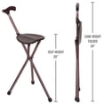 thumbnail image 5 of Bastón plegable Switch Sticks con asiento para adultos mayores, silla de cuatro patas de 86 cm de alto, estructura de aluminio ligero, soporta 100 kg, mango ergonómico antideslizante, ideal para viaje, 5 of 5