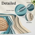 thumbnail image 6 of Teal Beige Ombre Body Pillow Cover, Pillowcase Protectors with Zipper, Breathable Decorative Throw Pillow Case Cover, Moire Modern Abstract Art Geometric Pillow Shams for Couch Sofa 24x36Inch, 6 of 8