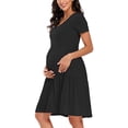 thumbnail image 2 of Uniexcosm Women's Maternity Dress Short Sleeve Summer Casual Swing Dress for Daily Wearing Or Baby Shower, 2 of 4