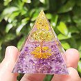 thumbnail image 1 of Mini pirámide de cristal natural, generador de energía, cuarzo, amatista, curación espiritual, cristal, chakra, pirámide de resina, 1 of 6