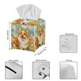 thumbnail image 5 of ZIATUBLE Corgi Floral Square Tissue Box Covers Leather Tissue Box Covers Rrectangular Napkin Organizer Dispenser with Snap Button Tissue Box Container Reusable Tissue Pouch, 5 of 7
