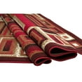 thumbnail image 4 of HR HANDCRAFT RUGS HR Red, Mocha and Multi Color Contemporary Abstract Rug Frame, Boxy Pattern-Shed Free 8' x 10', 4 of 5