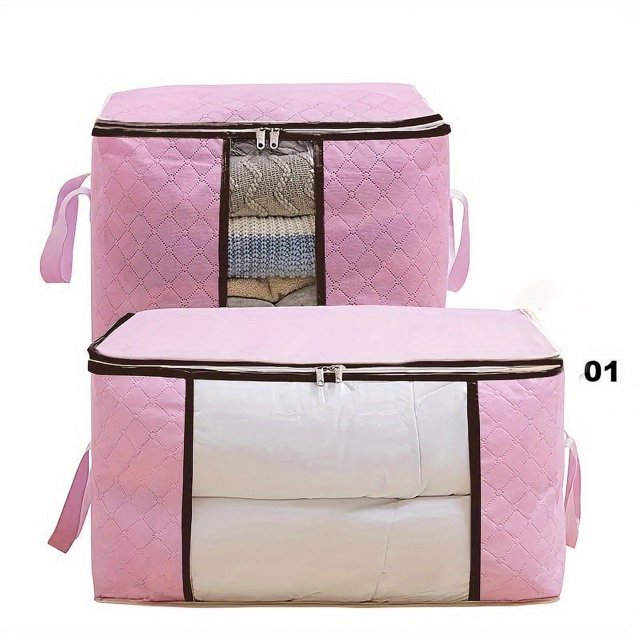 Organisez Votre Placard avec Ce Grand Sac de Rangement - Poignée Renforcée, Fenêtre Transparente