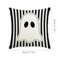 thumbnail image 4 of Halloween Throw Pillow Cover Ghost Bat Print Linen Cushion Case 18x18 Soft Breathable Hidden Zipper for Sofa Chair Holiday Decor by MPOISVA, 4 of 7