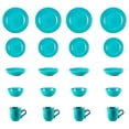 thumbnail image 3 of Pearl Dots Stoneware Dinnerware Set (20pc Set, Turquoise), 3 of 9