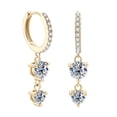 thumbnail image 4 of Pendientes colgantes jinwen aro Huggie dorado diamantes de imitación, 4 of 8