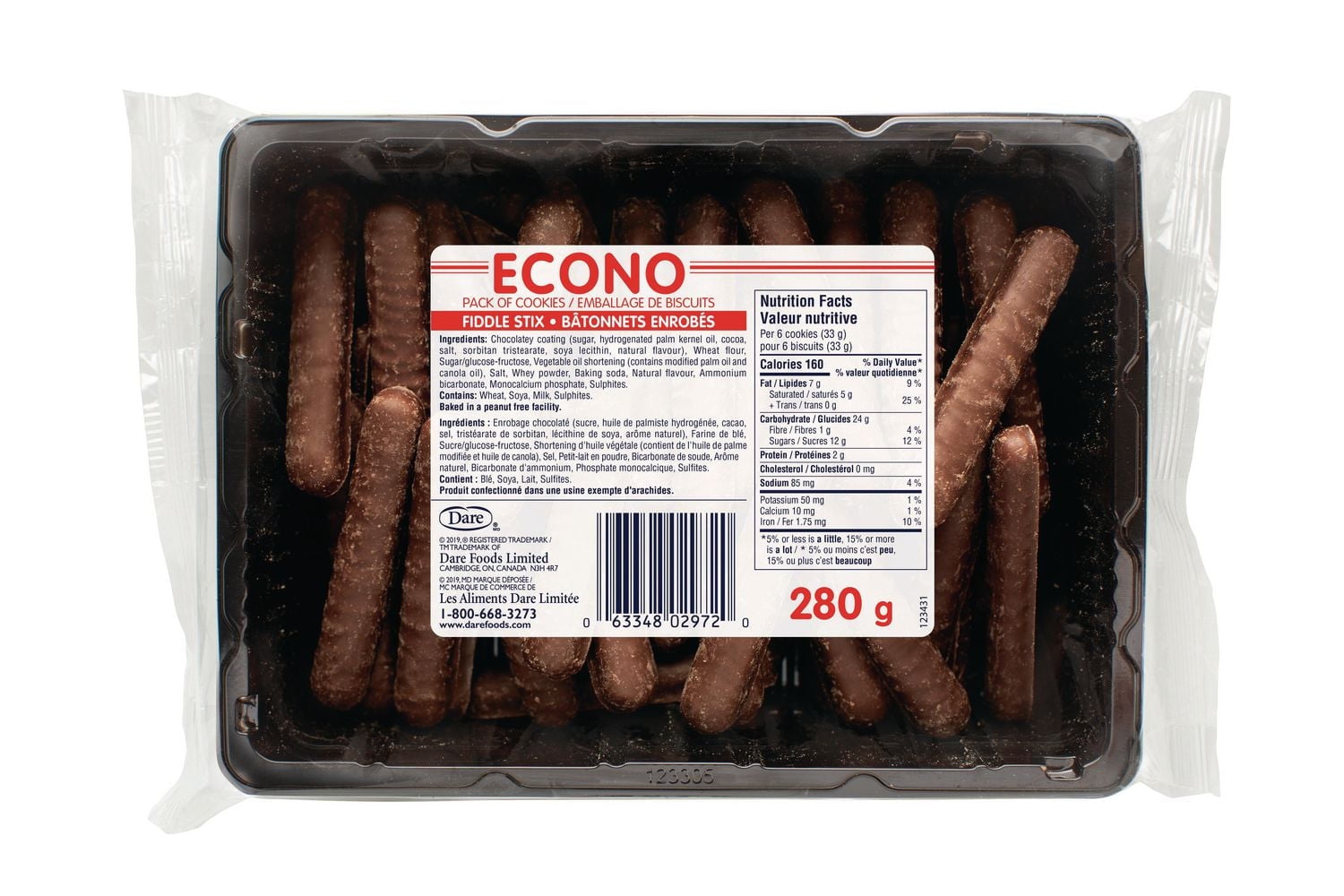 Econo Chocolatey Fingers Cookies, Dare, 280g