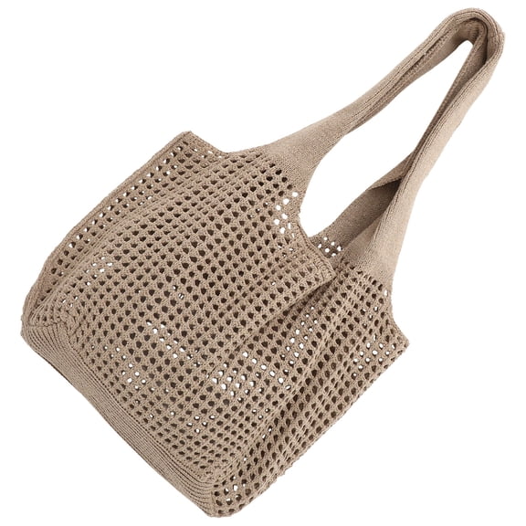 DINHEAROM Khaki Tote Bag 1Pcs For Women Shopping Use With Hollow Out Design