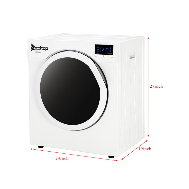 Dryer for Clothes 2.65 cu ft Front-loading Laundry Compact Dryers,1400W Small  Dryer Machine, LED