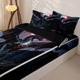 thumbnail image 3 of Metsweet Dark Dragon Zipper Twin Comforter Sets with Fitted Sheet and 2 Pillowcases, Gothic Animal Zipper Bedding Set, Black Red Gray,4-Piece,Black Reversible, 3 of 6