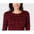 thumbnail image 2 of Charter Club Women's Cotton Plaid Top Red Size Medium, 2 of 3