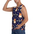 thumbnail image 3 of Easygdp Corgi Lying With Moons And Stars Men's Breathable Tank Tops Sleeveless Sporty T Shirts for Basketball, Mountaineering, Bodybuilding -3X-Large, 3 of 8