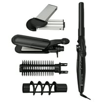 Remington Interchangeable 5 in 1 Dual Voltage Travel Pack Flat Iron, Curler, Crimper, Brush, Waver