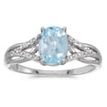 thumbnail image 1 of 10k White Gold Oval Aquamarine And Diamond Ring, 1 of 2