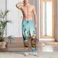 thumbnail image 4 of Salouo Iconic Global Landmarks Print Pajama Pants for Men, Lounge Pants Elastic Waistband Casual Men's sleepwear Loungewear Sleep Pajama Pant -Medium, 4 of 7
