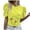 Yellow, variant on IROINNID Women's Summer Printed Casual Ruffle Short Sleeve Summer Tops