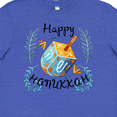 thumbnail image 4 of Inktastic Happy Hanukkah Dreidel and Laurels Youth T-Shirt, 4 of 5